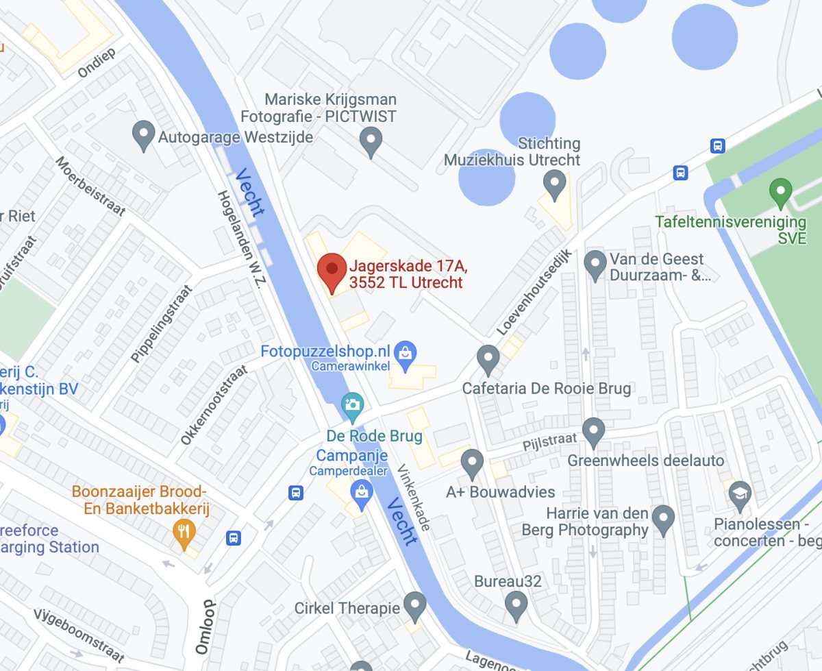 Kaart met de locatie Jagerskade 17A in Utrecht